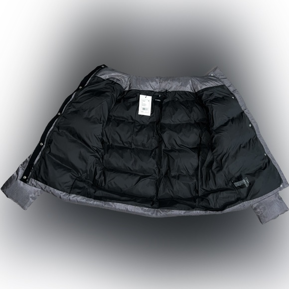 Theory- Glen PLAID High Neck DOWN Jacket- PUFFER.Women small Grey - Picture 2 of 5
